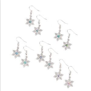Paparazzi Starlet shimmer kids 10 piece snowflakes earrings set Christmas xmas